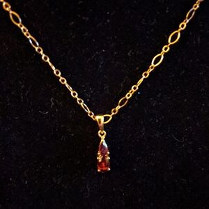 Garnet Pendant and Earrings